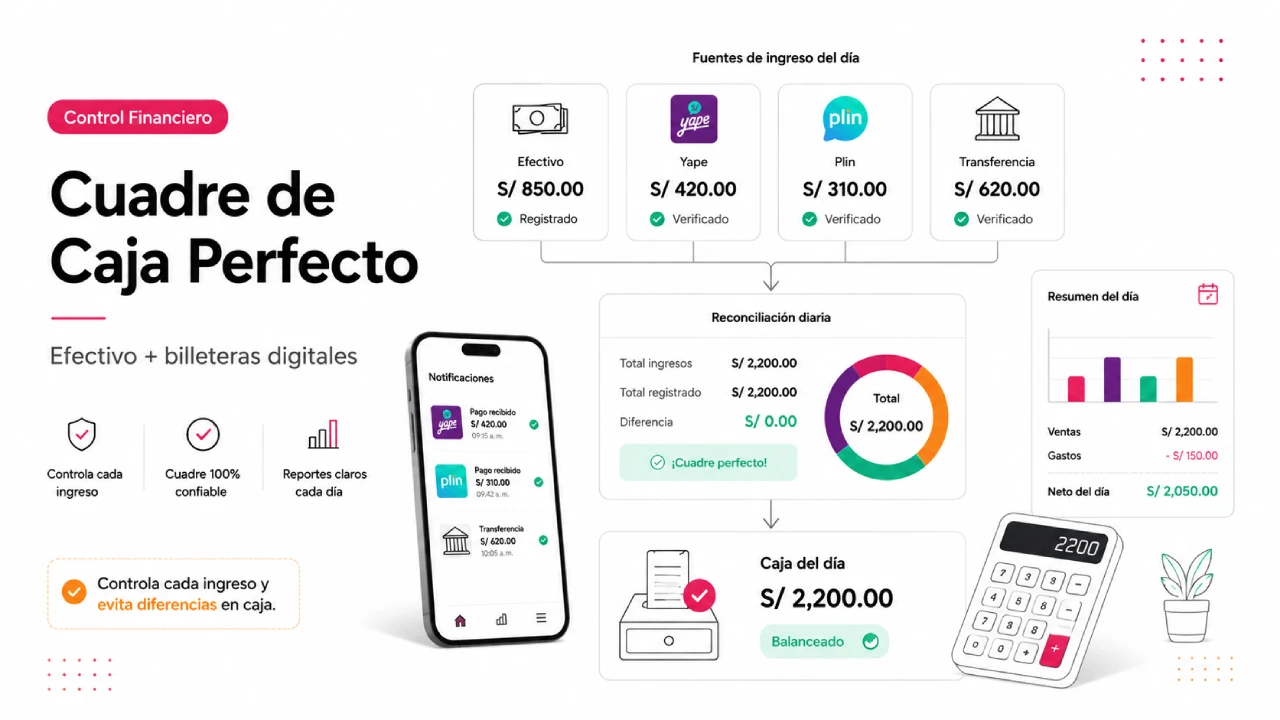 Cómo hacer un cuadre de caja perfecto mezclando efectivo y billeteras digitales